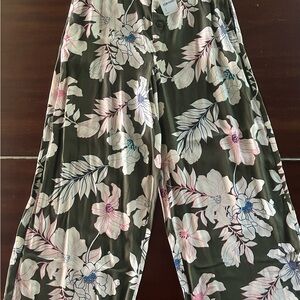 Free People Floral Wide Leg Ankle Pants
